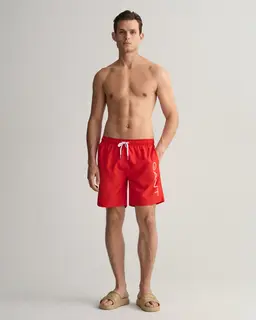 Gant Szorty Kąpielowe Męskie Z Nadrukiem Regular Fit Czerwone