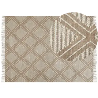 Dywan bawełniany 160 x 230 cm biało-beżowy kacem