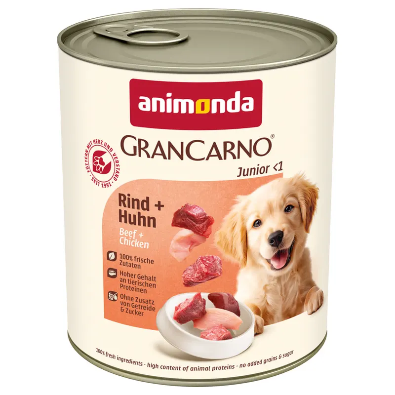 animonda GranCarno Original Junior, 6 x 800 g - Wołowina i kurczak