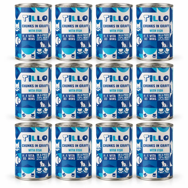 TILLO Kawałki w sosie Ryba - mokra karma dla kota - 12x415g