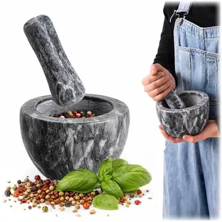 Kamienny moździerz kuchenny 12.5 x 8.5 cm szary