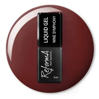 Żel w pędzelku, do szybkiego uzupełniania, wiśniowy, kolorowy, bordowy żel w butelce Liquid Gel - Wine Symphony, 10 ml