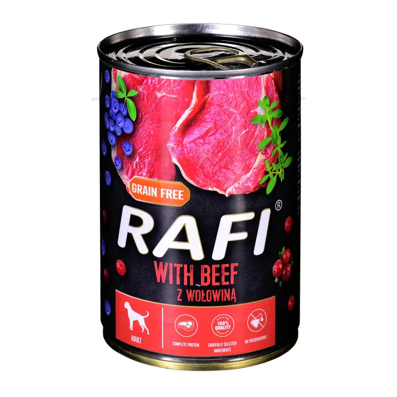 DOLINA NOTECI Rafi z wołowiną, żurawiną i borówką - mokra karma dla psa - 400 g