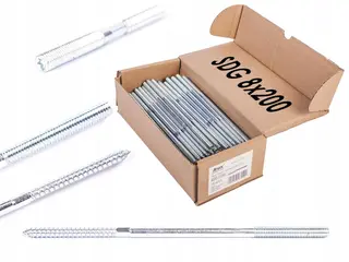 Wkręt dwugwintowy śruba dwugwint drewno-meta 8x200mm M8 100szt SDG Arvex