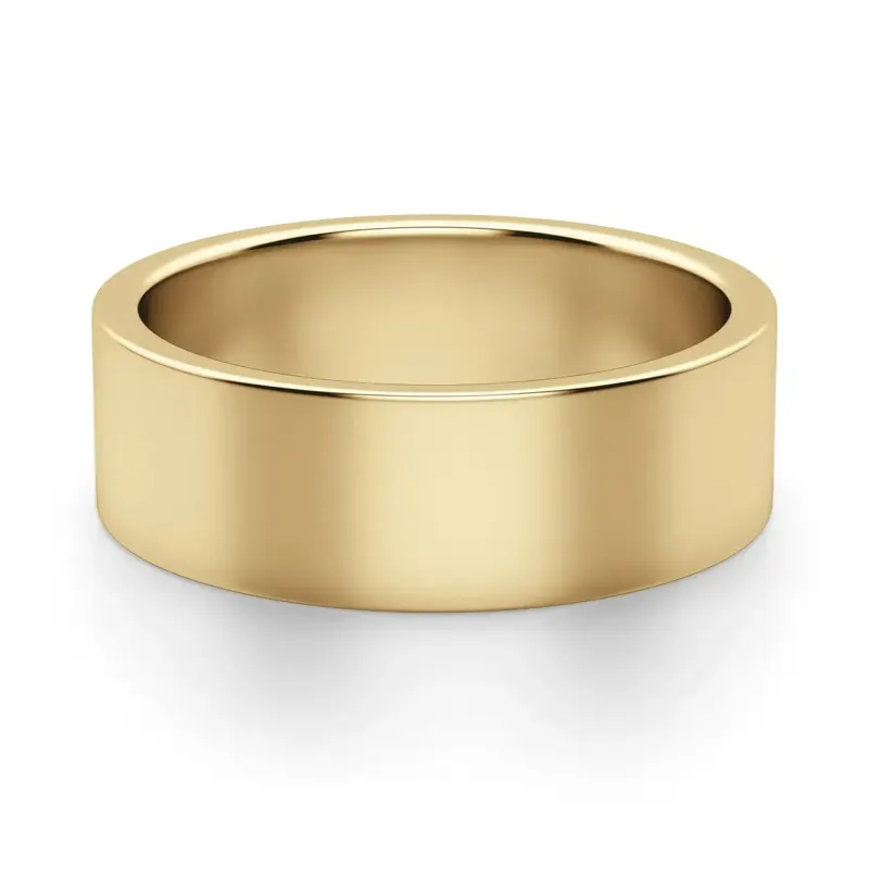 Klasyczna Męska Obrączka Ślubna Flat 6 MM 585 Żółte Złoto (14K)