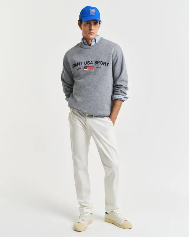 Gant Spodnie Męskie Slim Fit Kremowe