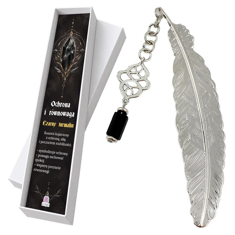 Zakładka do książki turmalin amulet ochronny prezent z intencją