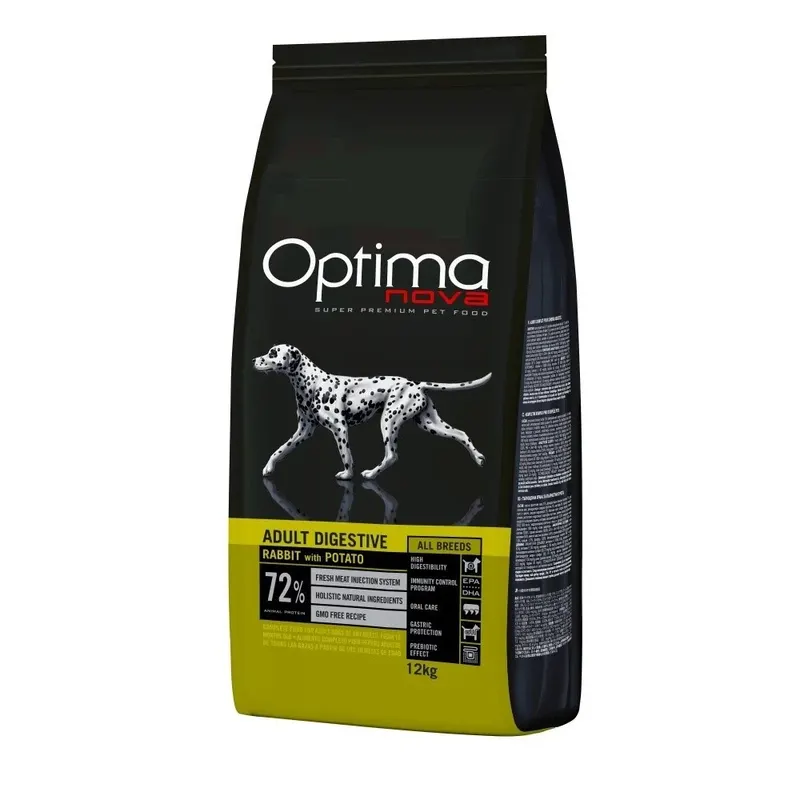 OPTIMANOVA Adult Digestive Rabbit & Potato  - sucha karma dla psa - 12kg
