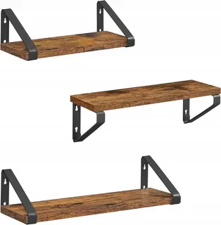 ZESTAW 3 SZTUKI półka ŚCIENNA wisząca 40,1 x 12 odcienie brązu vintage LOFT