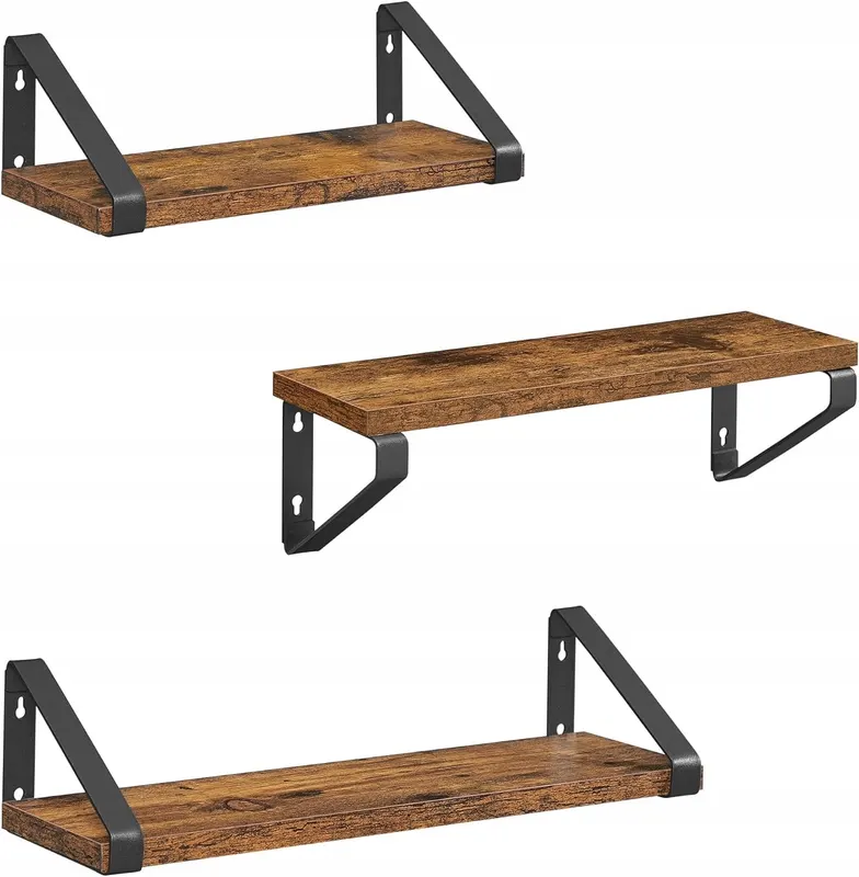 ZESTAW 3 SZTUKI półka ŚCIENNA wisząca 40,1 x 12 odcienie brązu vintage LOFT