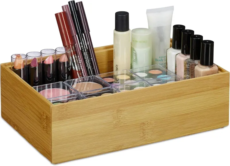 Pudełko bambusowe do przechowywania 23x15x7 cm piętrowe organizer