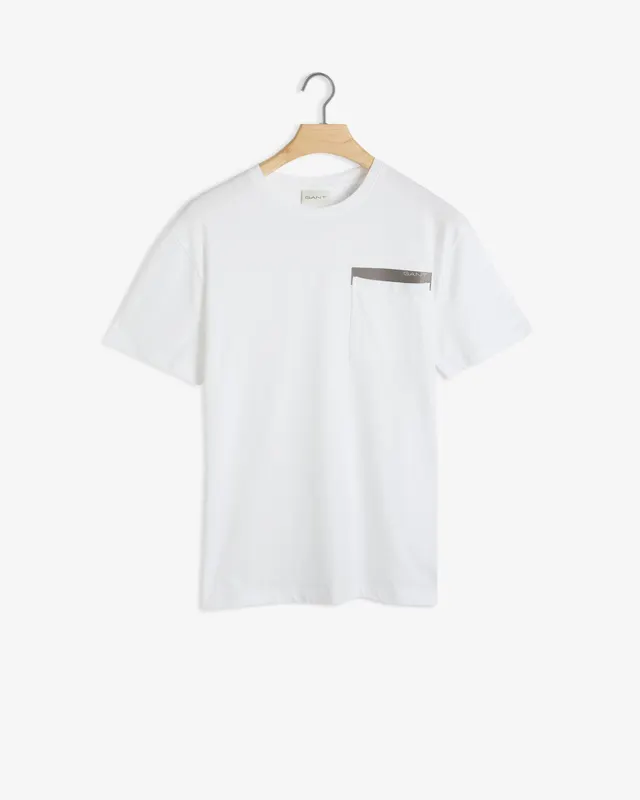 Gant T-Shirt Męski Z Nadrukiem Regular Fit Biały