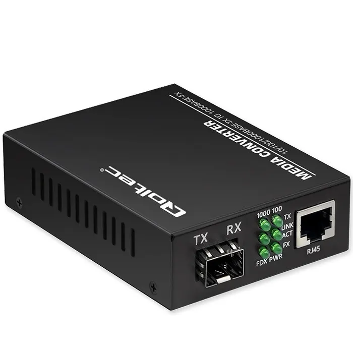 Qoltec Dwukierunkowy Media Konwerter SWITCH Ethernet 1x RJ45 1x SFP | 1000Mb/s | 5V