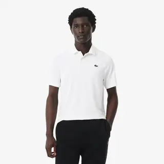 Lacoste Sportowa Koszulka Polo Ultra Dry I Regular Fit Biała Męskie Biały