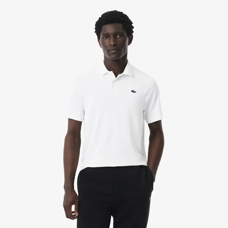 Lacoste Sportowa Koszulka Polo Ultra Dry I Regular Fit Biała Męskie Biały