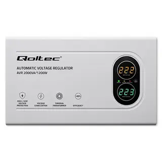 Qoltec Stabilizator napięcia AVR 2000VA | 1200W | Toroidalny transformator