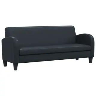 Sofa 3-osobowa, sztuczna skóra, czarna