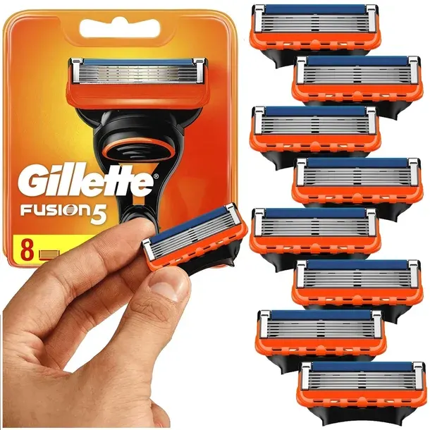 GILLETTE FUSION 5 WKŁADY NOŻYKI OSTRZA DO GOLENIA MASZYNKI ORYGINALNE 8 SZT