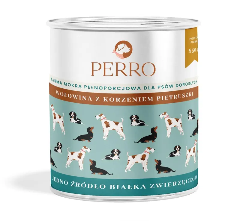 PERRO Wołowina z korzeniem pietruszki Mono - mokra karma dla psa - 850g