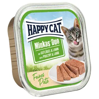 Happy Cat Minkas Duo Feines Paté - Drób i jagnięcina 16 x 100 g