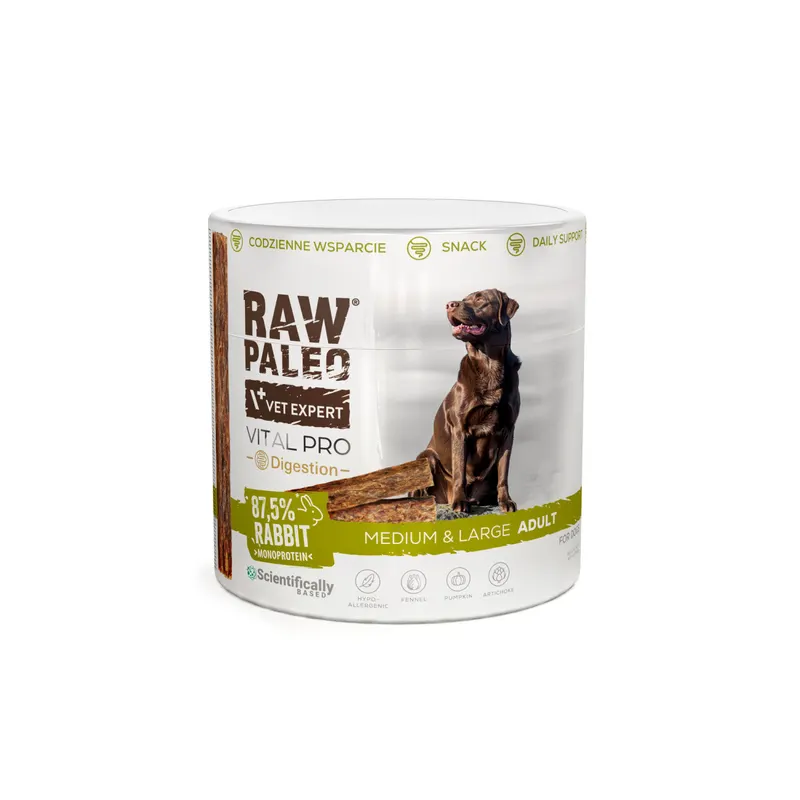 VETEXPERT Raw Paleo Vital Pro Digestion Rabbit Medium Large Mono - przysmak dla psa - 100g