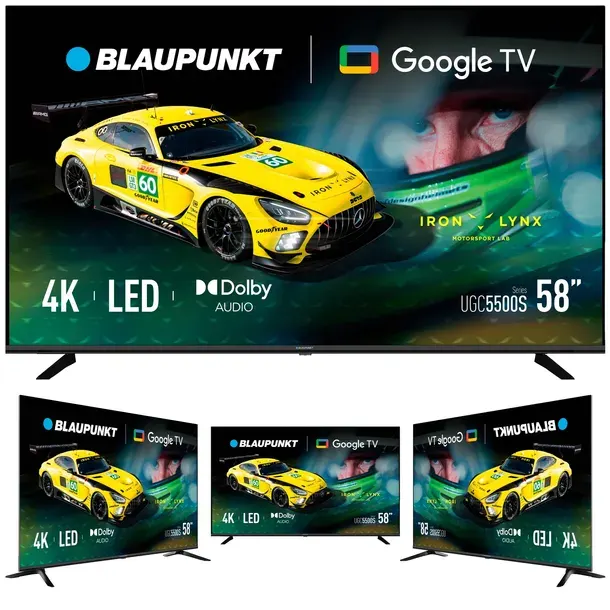 Telewizor 58" Smart TV LED Blaupunkt Google TV 4K HDR Bluetooth BEZRAMKOWY