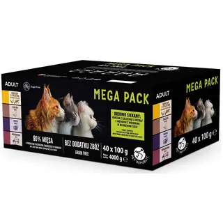 PETREPUBLIC Mega Pack Kurczak z cielęciną, Kaczka, Indyk, Wołowina Box - mokra karma dla kota - 40x100g