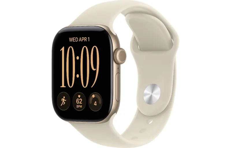 Smartwatch Apple Watch Series 12 GPS + Cellular 42mm aluminium złoty + pasek sportowy piasek S/M