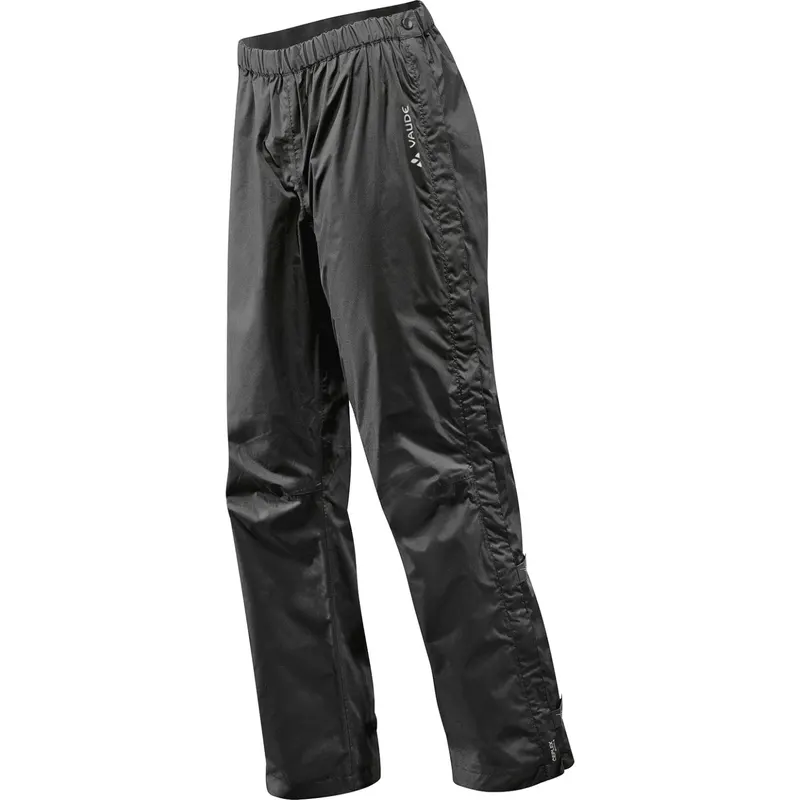 Vaude Women's Fluid Full-Zip Pants S/S, spodnie przeciwdeszczowe, damskie, czarne