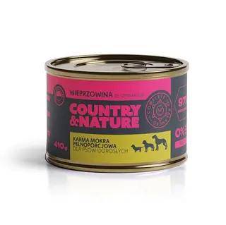 COUNTRY&NATURE Wieprzowina ze szpinakiem Mono - mokra karma dla psa - 410g