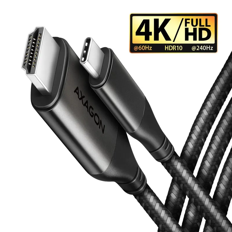 AXAGON RVC-HI2MC Adapter aktywny USB-C -> HDMI 2.0 4K/60Hz Aluminiowy, 1.8m kabel