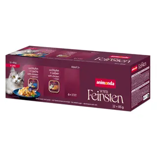 animonda Vom Feinsten Adult, w galarecie, 12 x 85 g - Pakiet mieszany (2 smaki)
