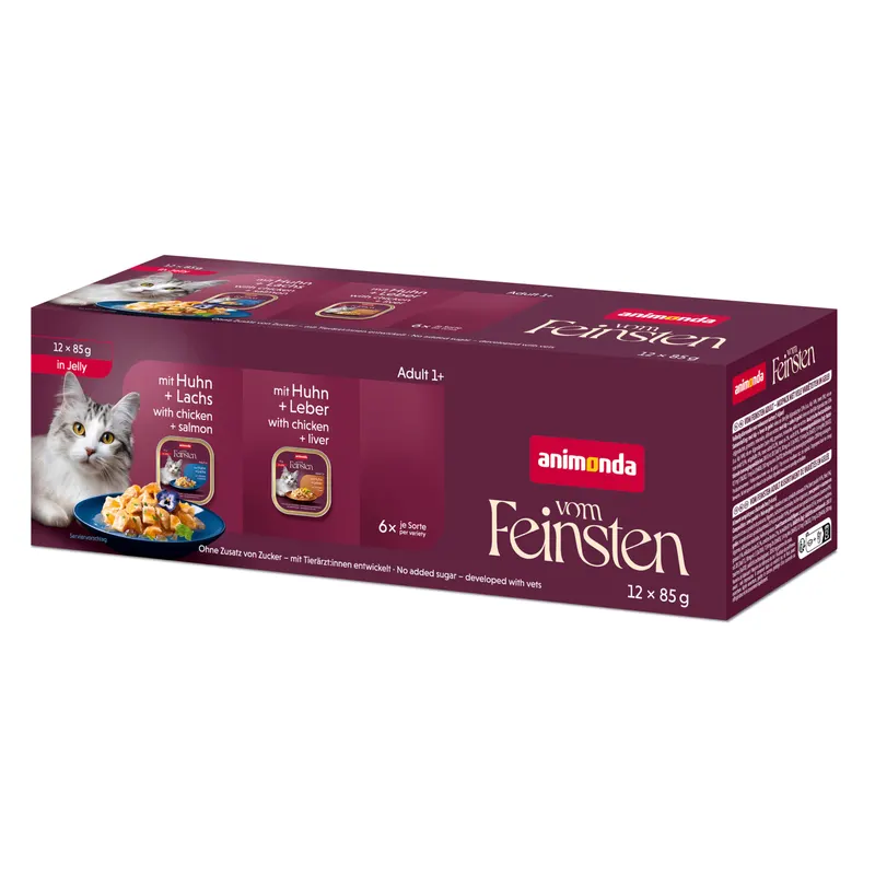 animonda Vom Feinsten Adult, w galarecie, 12 x 85 g - Pakiet mieszany (2 smaki)