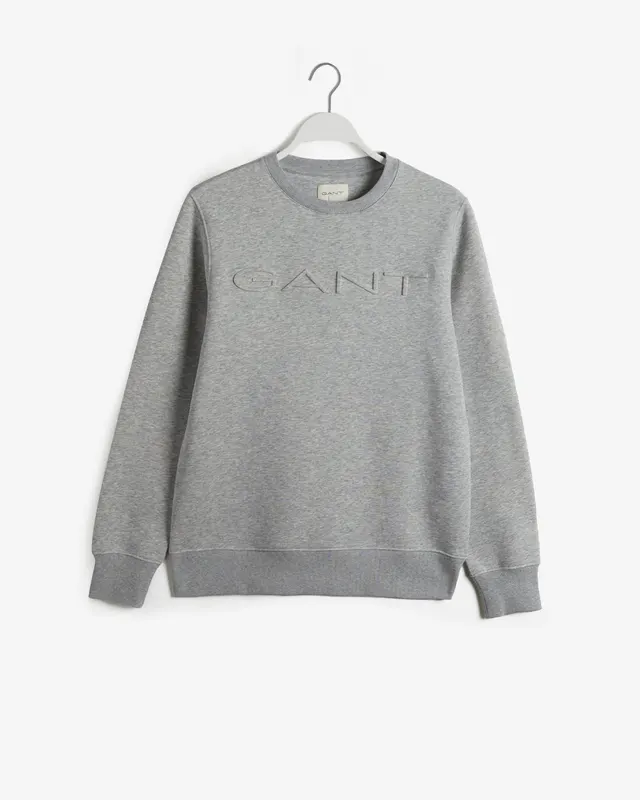 Gant Bluza Męska Z Nadrukiem Regular Fit Szara