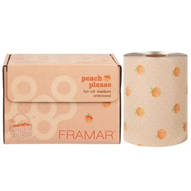 FRAMAR FOLIA FRYZJERSKA ALUMINIOWA W ROLCE RYFLOWANA PEACH PLEASE 97,5 M