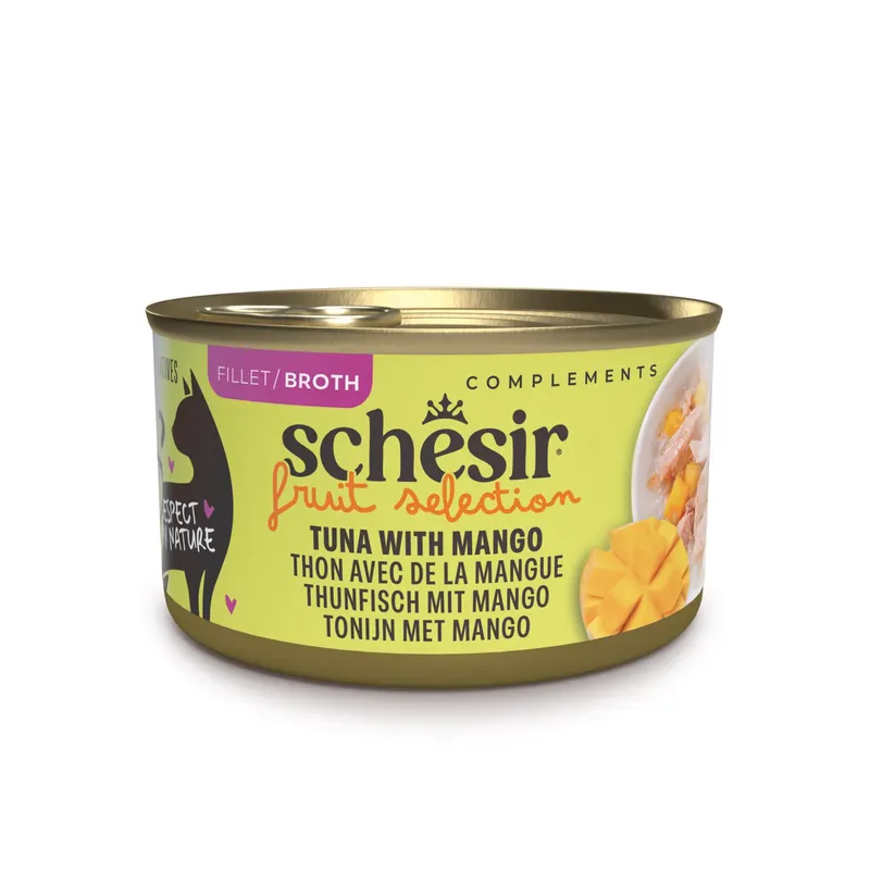 Korzystny pakiet Schesir Cat Fruit Selection, 24 x 75 g - Tuńczyk i mango w bulionie