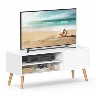 SZAFKA POD TELEWIZOR z OTWARTYMI PÓŁKAMI 120 x 40 x 49 BIAŁA