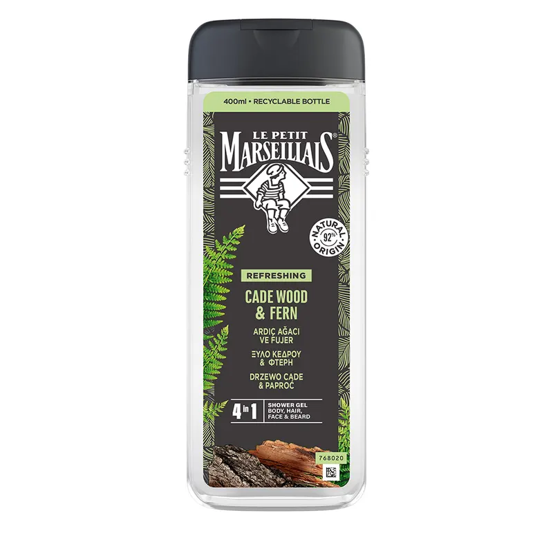 Le Petit Marseillais Żel pod Prysznic dla Mężczyzn 4w1 Drzewo Cade & Paproć 400ml