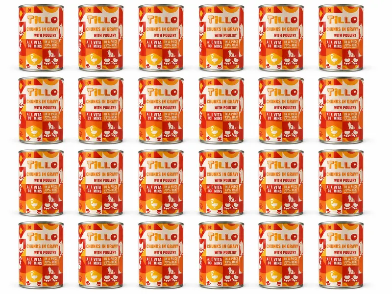 TILLO Kawałki w sosie Drób - mokra karma dla kota - 24x415g
