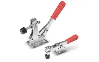 Docisk szybkomocujący poziomy z przylgą poziomą oraz wertykalnym dociskaczem L-120mm, F1-100kg