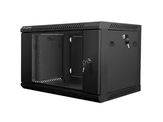 Lanberg Szafa instalacyjna wisząca 19 cali 6U 600X450mm czarna (drzwi szklane)