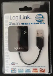 LogiLink Hub USB 4-port, Smile, czarny