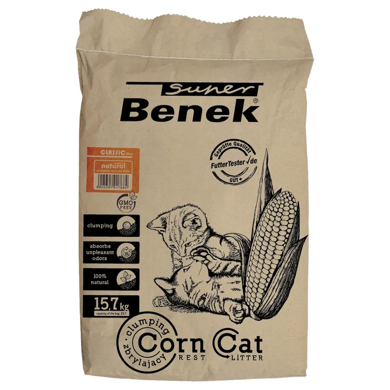 Super Benek Corn Cat Natural żwirek dla kota - 25 l (ok. 15,7 kg)