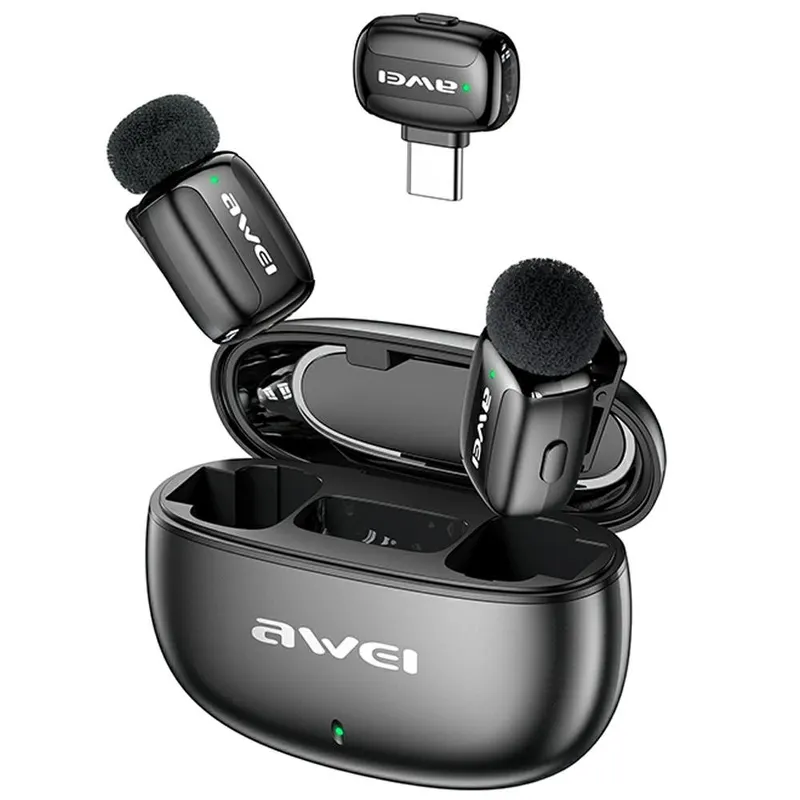 AWEI Mikrofon krawatowy MK5 Duo Ai-Voice czarny