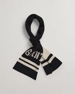 Gant Szalik Unisex Z Nadrukiem Czarny