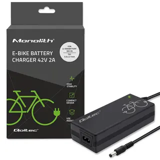 Qoltec Ładowarka do baterii roweru elektrycznego 36V | 42V | 2A | 5.5*2.1