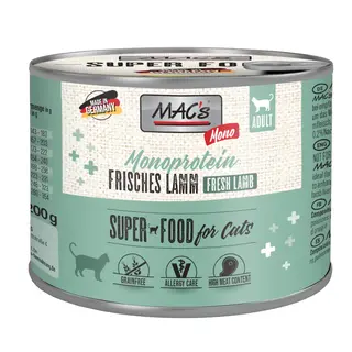 MAC´s Cat Mono Sensitive karma dla kota, 6 x 200 g - Jagnięcina