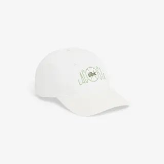 Lacoste Czapka Unisex Z Nadrukiem Biała