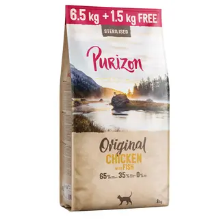 6,5 kg + 1,5 kg gratis! Purizon Adult, karma sucha dla kota, 8 kg - Sterilised, kurczak i ryba – bez zbóż (NOWA RECEPTURA)