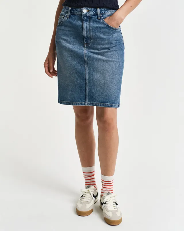 Gant Spódnica Damska Straight Fit Niebieska
